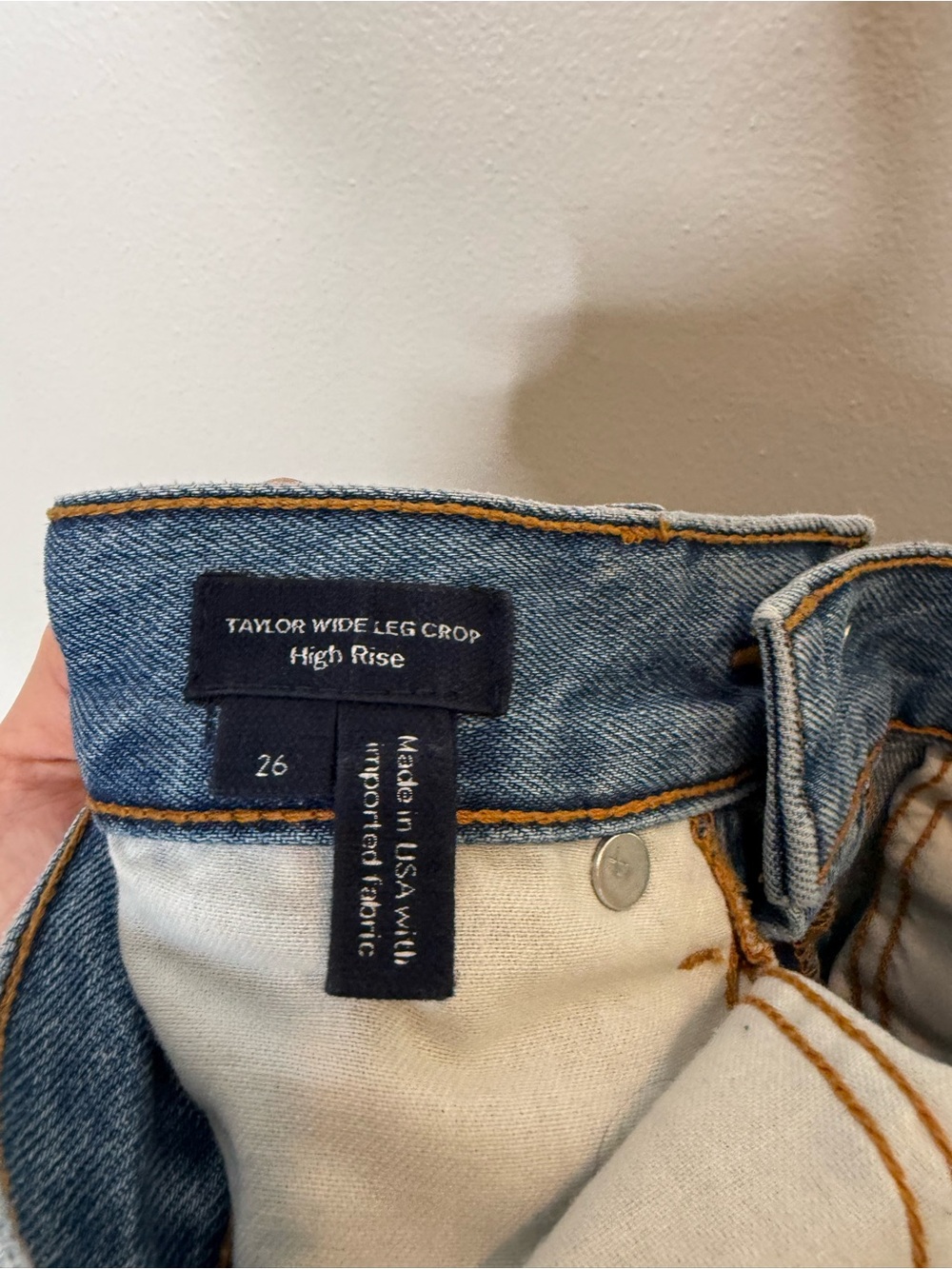 Veronica Beard Taylor Cropped High Rise Wide Leg raw hem Jeans Wanderer Dust 26 - Picture 9 of 14